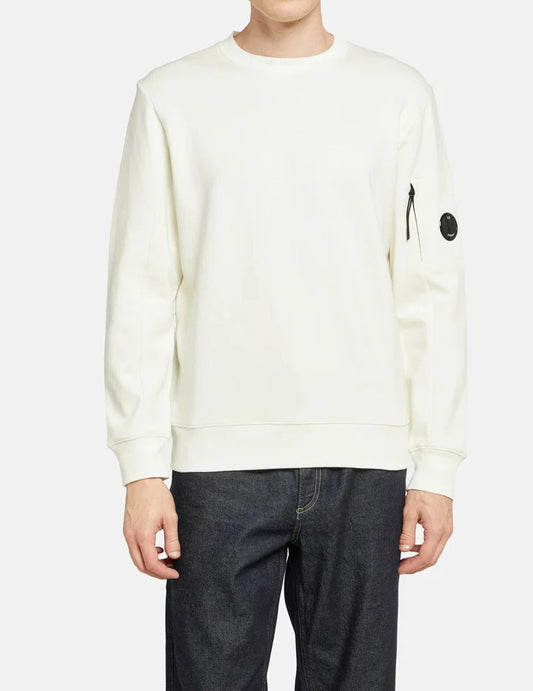 CP Company Diagonal Fleece Sweatshirt White