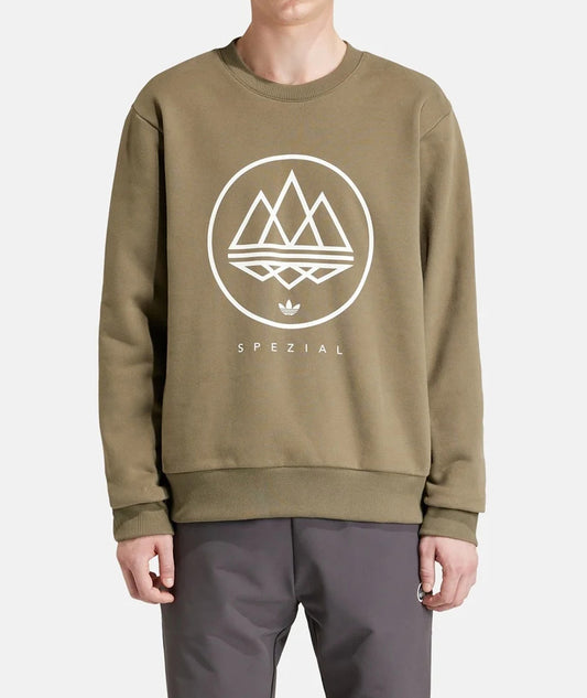 Adidas Spzl Modtrefoil Crew Sweatshirt Olive Strata
